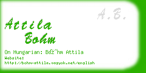attila bohm business card