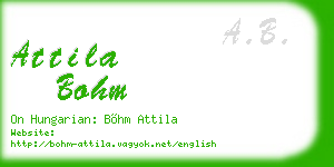 attila bohm business card